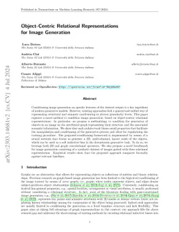 Object-Centric Relational Representations for Image Generation