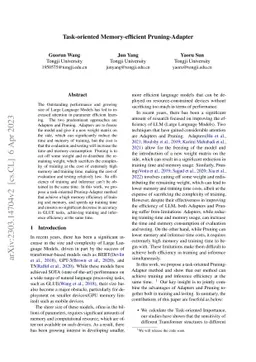 Task-oriented Memory-efficient Pruning-Adapter