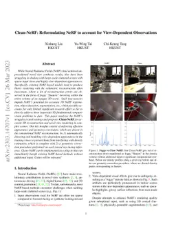 Clean-NeRF: Reformulating NeRF to account for View-Dependent
  Observations