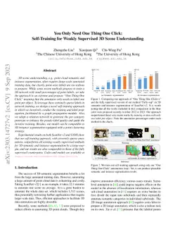 You Only Need One Thing One Click: Self-Training for Weakly Supervised
  3D Scene Understanding
