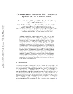 Geometry-Aware Attenuation Field Learning for Sparse-View CBCT
  Reconstruction