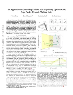 An Approach for Generating Families of Energetically Optimal Gaits from
  Passive Dynamic Walking Gaits