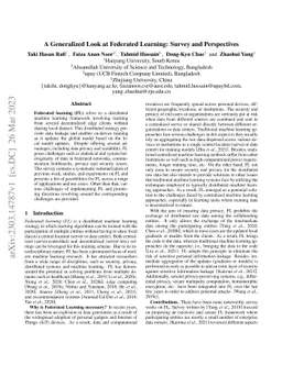 A Generalized Look at Federated Learning: Survey and Perspectives