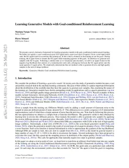 Learning Generative Models with Goal-conditioned Reinforcement Learning
