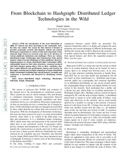 From Blockchain to Hashgraph: Distributed Ledger Technologies in the
  Wild