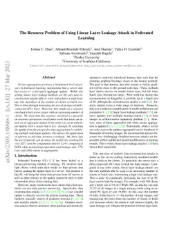 The Resource Problem of Using Linear Layer Leakage Attack in Federated
  Learning