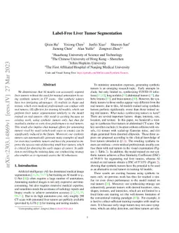 Label-Free Liver Tumor Segmentation