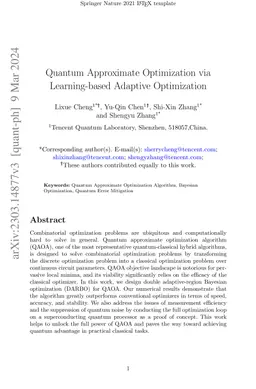 Quantum approximate optimization via learning-based adaptive
  optimization