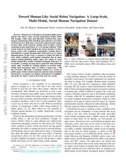 Toward Human-Like Social Robot Navigation: A Large-Scale, Multi-Modal,
  Social Human Navigation Dataset