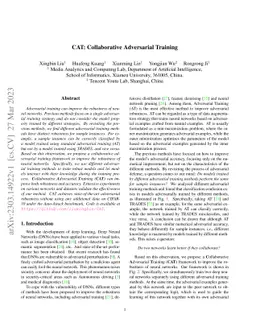 CAT:Collaborative Adversarial Training
