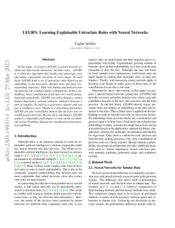 LEURN: Learning Explainable Univariate Rules with Neural Networks