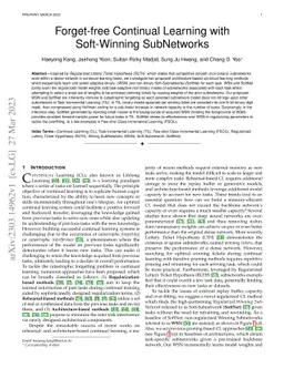 Forget-free Continual Learning with Soft-Winning SubNetworks