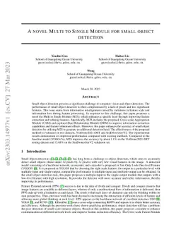 A novel Multi to Single Module for small object detection