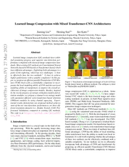 Learned Image Compression with Mixed Transformer-CNN Architectures