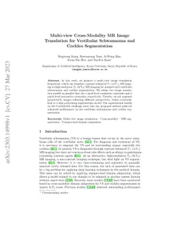 Multi-view Cross-Modality MR Image Translation for Vestibular Schwannoma
  and Cochlea Segmentation