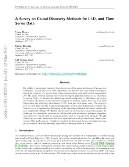 A Survey on Causal Discovery Methods for I.I.D. and Time Series Data
