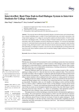 InterviewBot: Real-Time End-to-End Dialogue System to Interview Students
  for College Admission