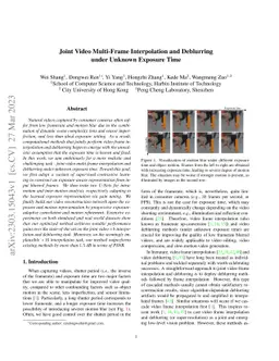 Joint Video Multi-Frame Interpolation and Deblurring under Unknown
  Exposure Time