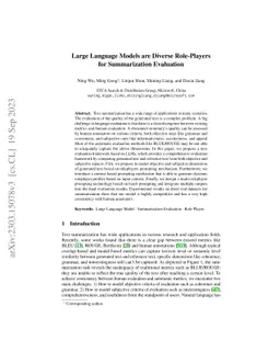 Large Language Models are Diverse Role-Players for Summarization
  Evaluation