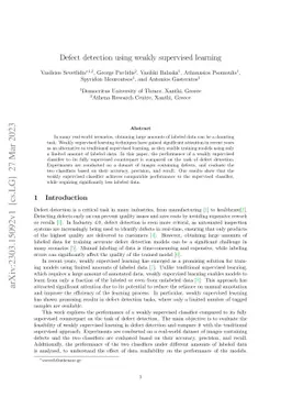 Defect detection using weakly supervised learning