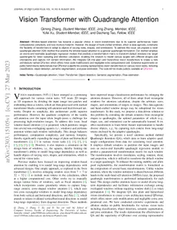 Vision Transformer with Quadrangle Attention