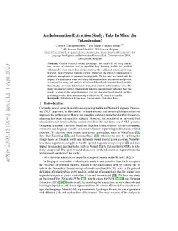 An Information Extraction Study: Take In Mind the Tokenization!