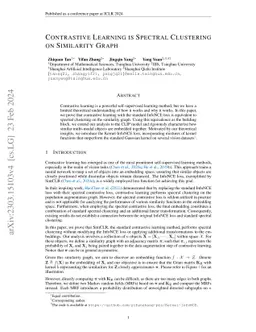 Contrastive Learning Is Spectral Clustering On Similarity Graph