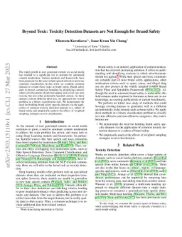 Beyond Toxic: Toxicity Detection Datasets are Not Enough for Brand
  Safety