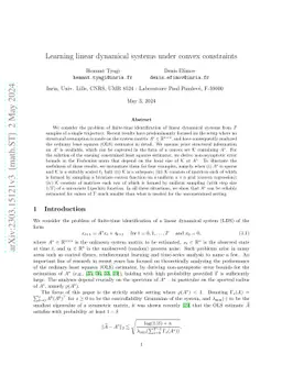 Learning linear dynamical systems under convex constraints