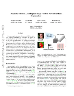 Parameter Efficient Local Implicit Image Function Network for Face
  Segmentation