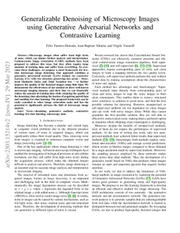 Generalizable Denoising of Microscopy Images using Generative
  Adversarial Networks and Contrastive Learning