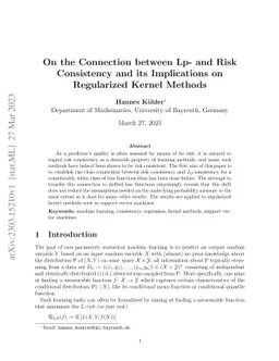 On the Connection between $L_p$ and Risk Consistency and its
  Implications on Regularized Kernel Methods