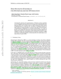 Deep Ranking Ensembles for Hyperparameter Optimization