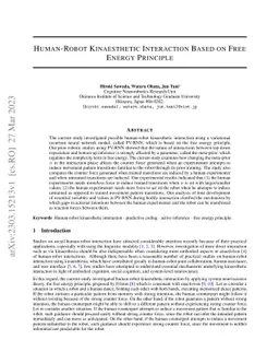Human-Robot Kinaesthetic Interaction Based on Free Energy Principle