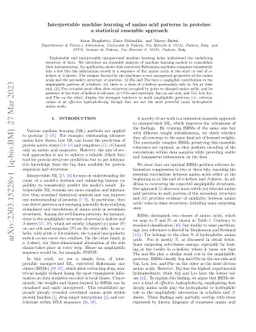 Interpretable machine learning of amino acid patterns in proteins: a
  statistical ensemble approach