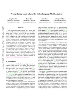 Prompt Tuning based Adapter for Vision-Language Model Adaption