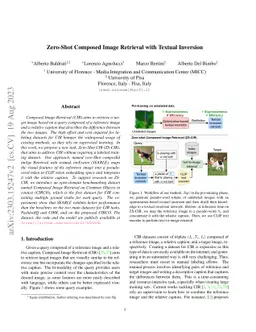 Zero-Shot Composed Image Retrieval with Textual Inversion