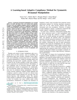 A Learning-based Adaptive Compliance Method for Symmetric Bi-manual
  Manipulation
