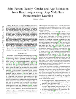 Joint Person Identity, Gender and Age Estimation from Hand Images using Deep Multi-Task Representation Learning