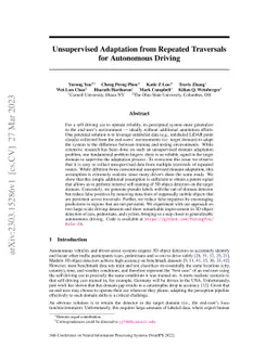 Unsupervised Adaptation from Repeated Traversals for Autonomous Driving