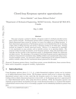 Closed-Loop Koopman Operator Approximation