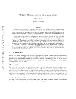 Optimal Message-Passing with Noisy Beeps