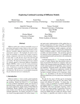 Exploring Continual Learning of Diffusion Models