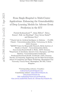 From Single-Hospital to Multi-Centre Applications: Enhancing the
  Generalisability of Deep Learning Models for Adverse Event Prediction in the
  ICU