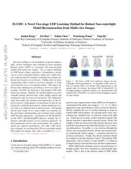 2S-UDF: A Novel Two-stage UDF Learning Method for Robust Non-watertight
  Model Reconstruction from Multi-view Images