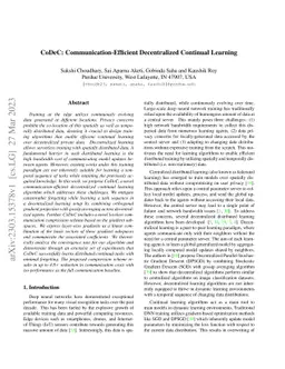 CoDeC: Communication-Efficient Decentralized Continual Learning