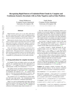 Recognizing Rigid Patterns of Unlabeled Point Clouds by Complete and
  Continuous Isometry Invariants with no False Negatives and no False Positives