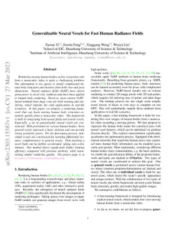 Generalizable Neural Voxels for Fast Human Radiance Fields