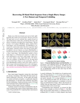 Recovering 3D Hand Mesh Sequence from a Single Blurry Image: A New
  Dataset and Temporal Unfolding
