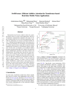 SwiftFormer: Efficient Additive Attention for Transformer-based
  Real-time Mobile Vision Applications